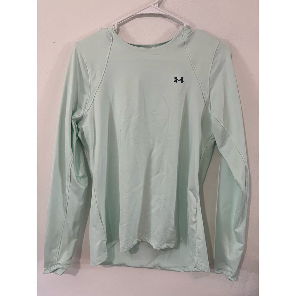 Under Armour Women's Mint Green Cold Gear Fitted Medium M Long Sleeve Shirt Top